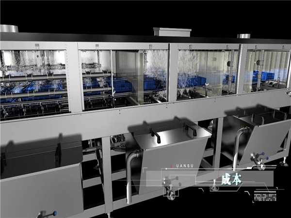洗箱機，洗筐機，食品筐洗箱機，周轉箱清洗機，大型效率高洗箱機