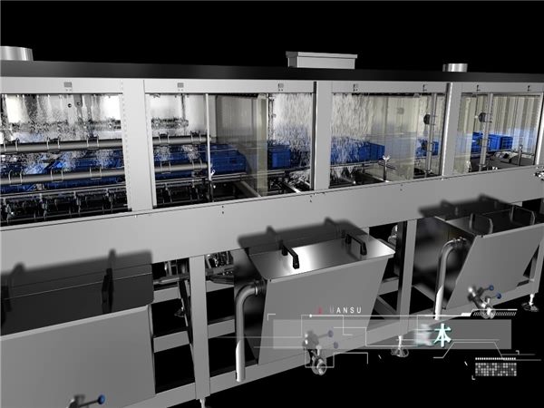 洗箱機，洗筐機，食品筐洗箱機，周轉箱清洗機，大型效率高洗箱機