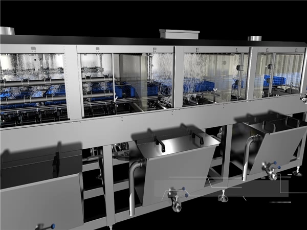 周轉箱清洗機，高壓噴淋洗筐機設備